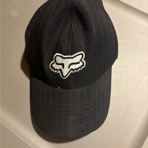 Black Pinstripe Cap with Fox Logo XS/SM